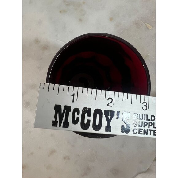 Set Of 3 Vintage Red Ruby Glasses 8Oz With Unique Hexagonal Base Design - Picture 3 of 4